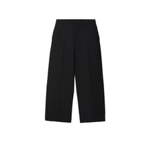 크롭 울 블렌드 팬츠 블랙