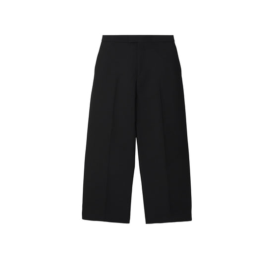크롭 울 블렌드 팬츠 블랙