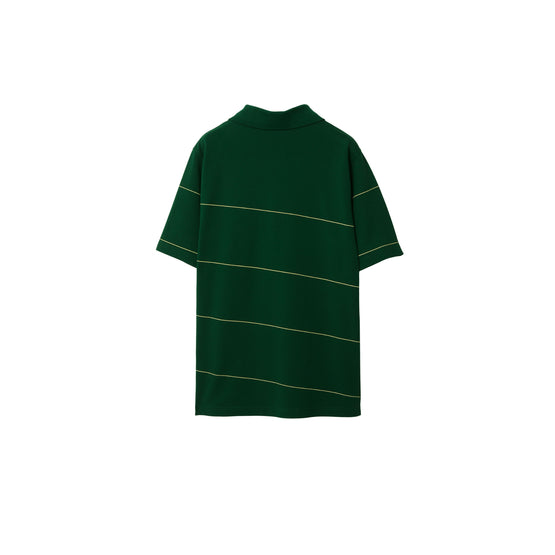 스트라이프 코튼 폴로셔츠 아이비