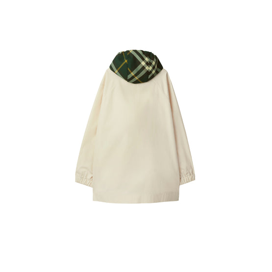 체크 후드 개버딘 파카 솝