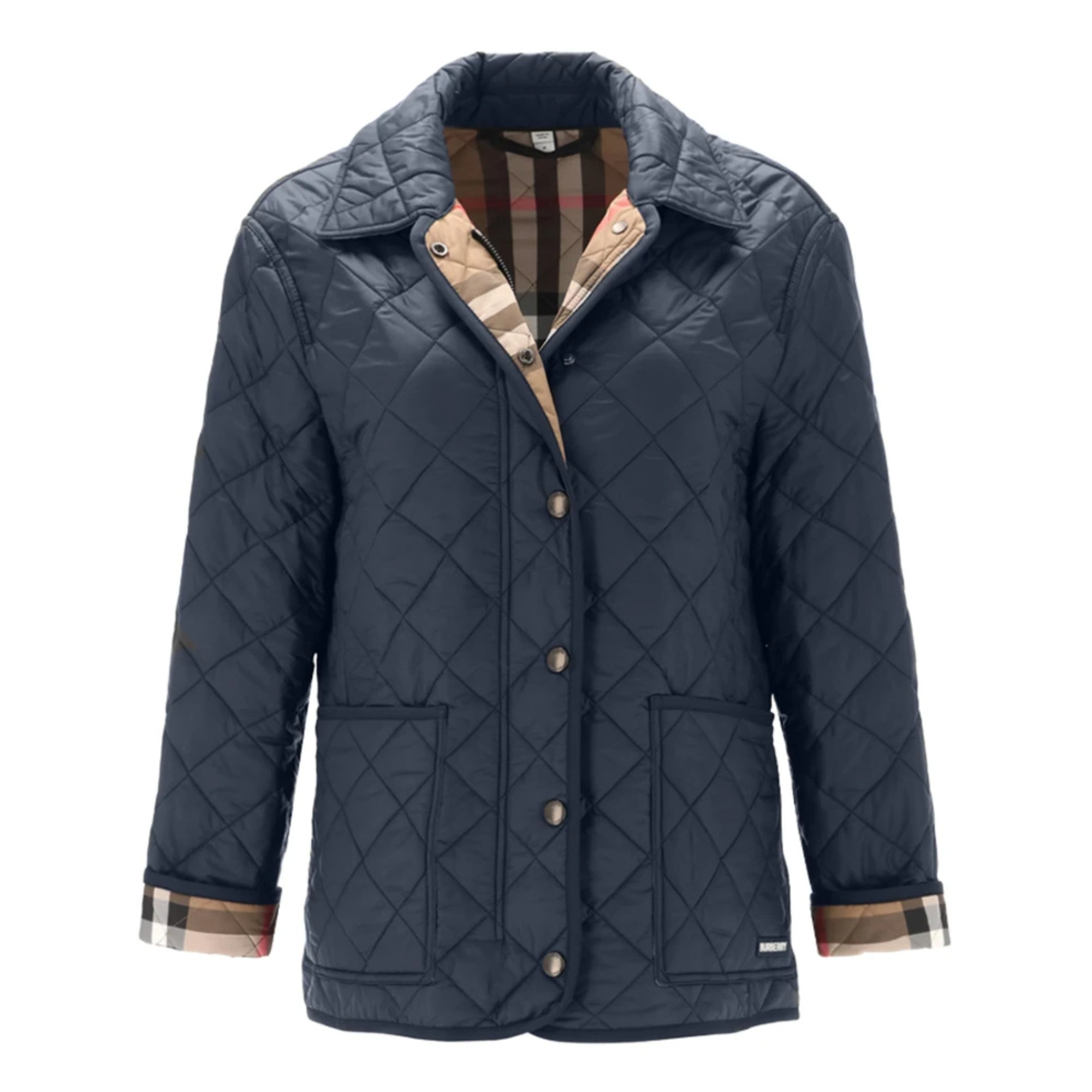 퀼팅 반 재킷 네이비