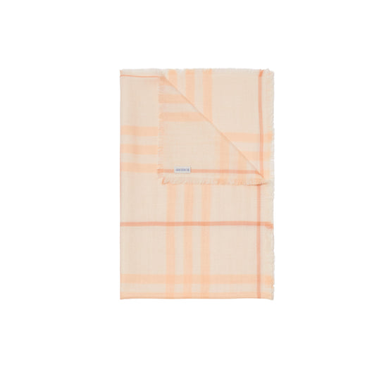 체크 울 실크 스카프 카메오