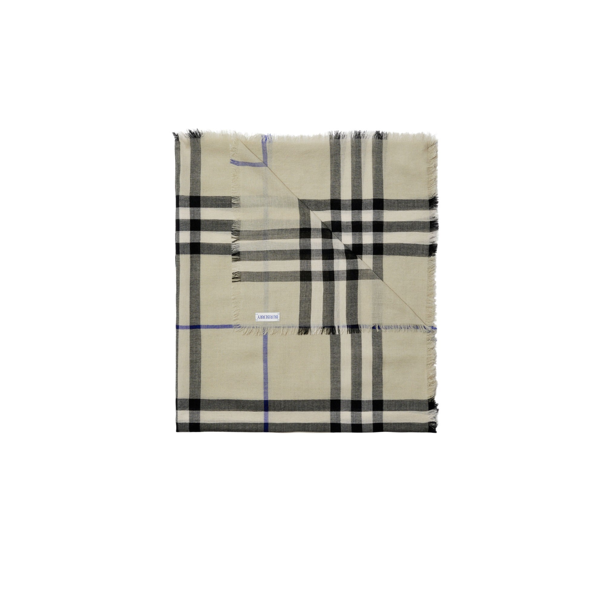 체크 울 스카프 라이큰