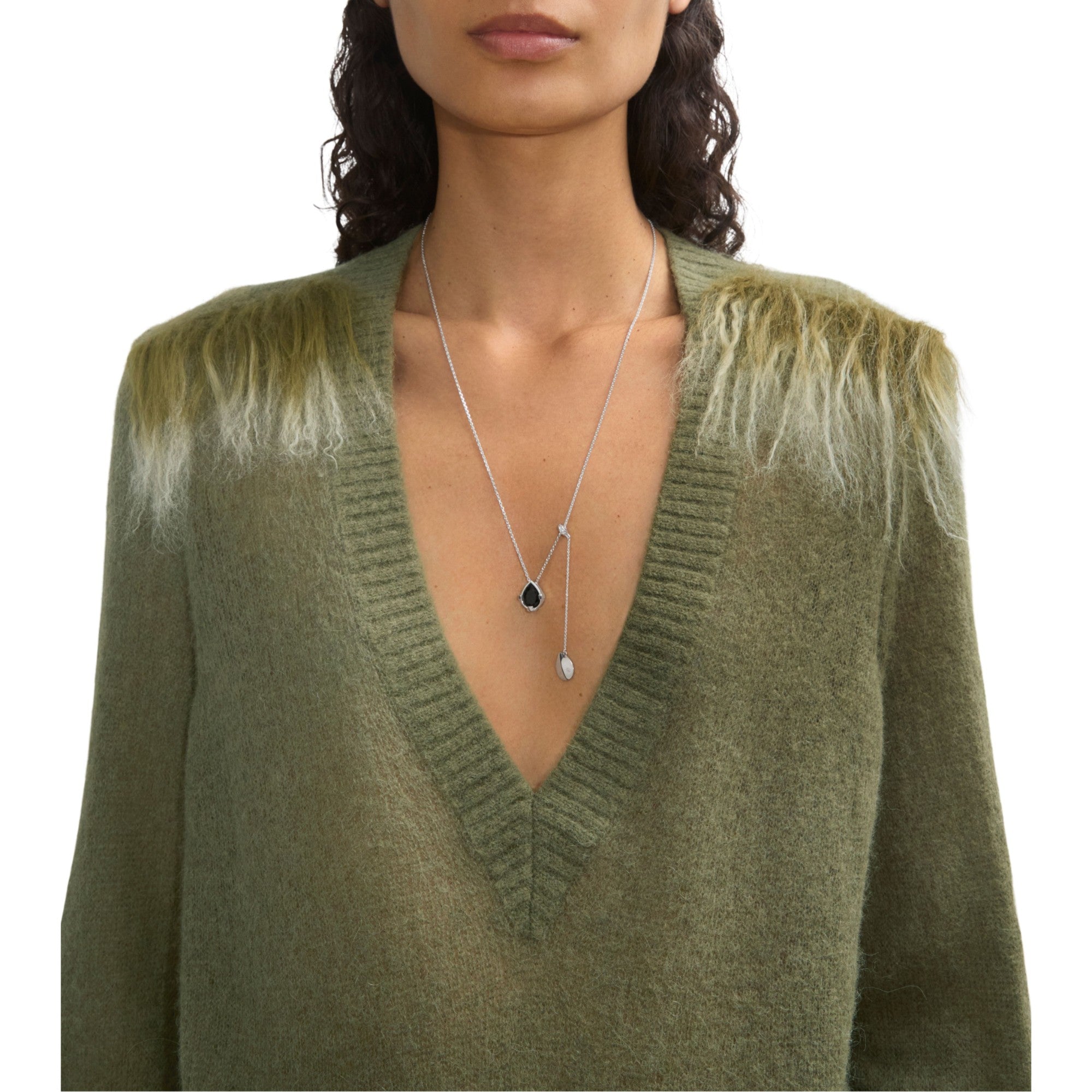 오닉스 쉴드 펜던트 네크리스 실버/블랙/투명