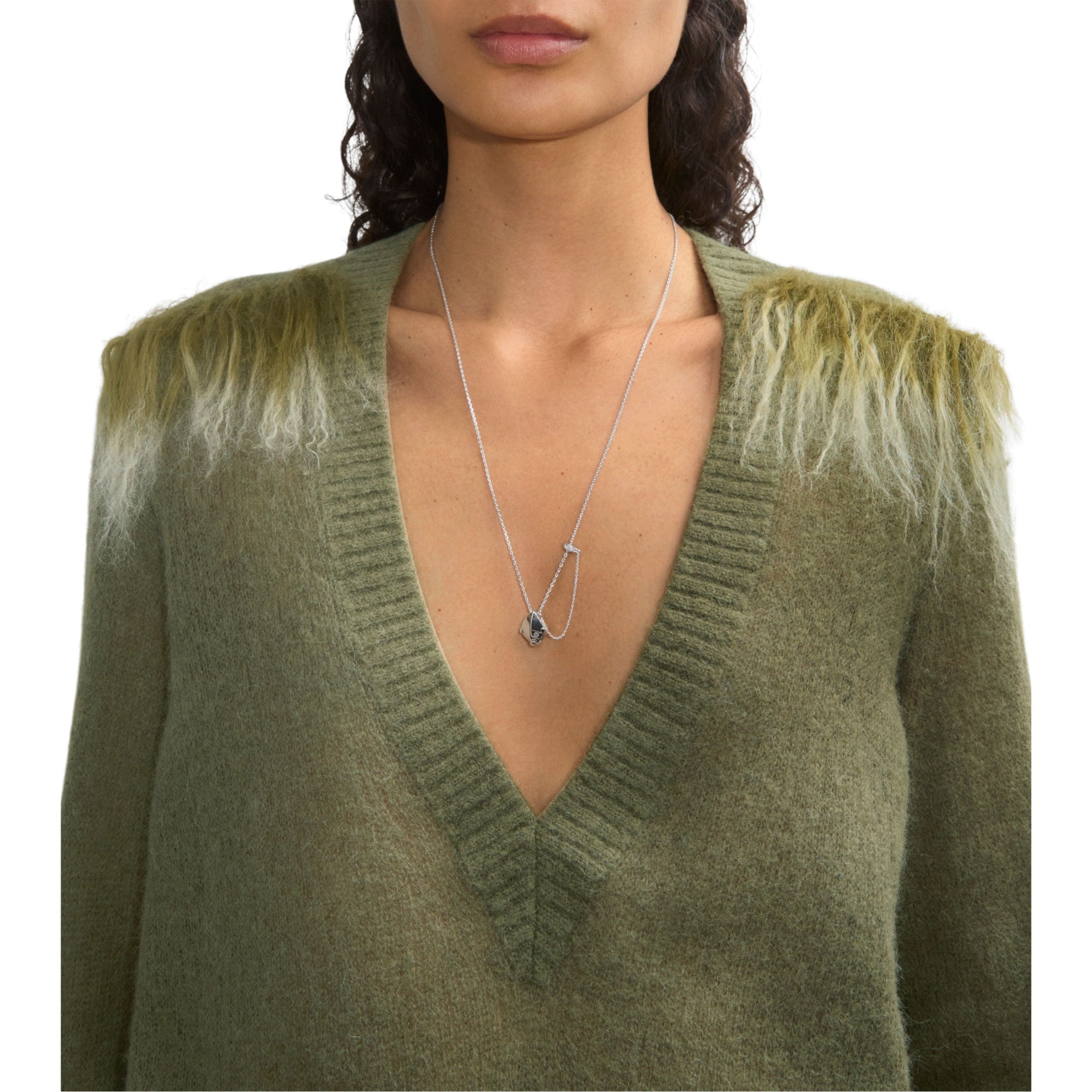 오닉스 쉴드 펜던트 네크리스 실버/블랙/투명