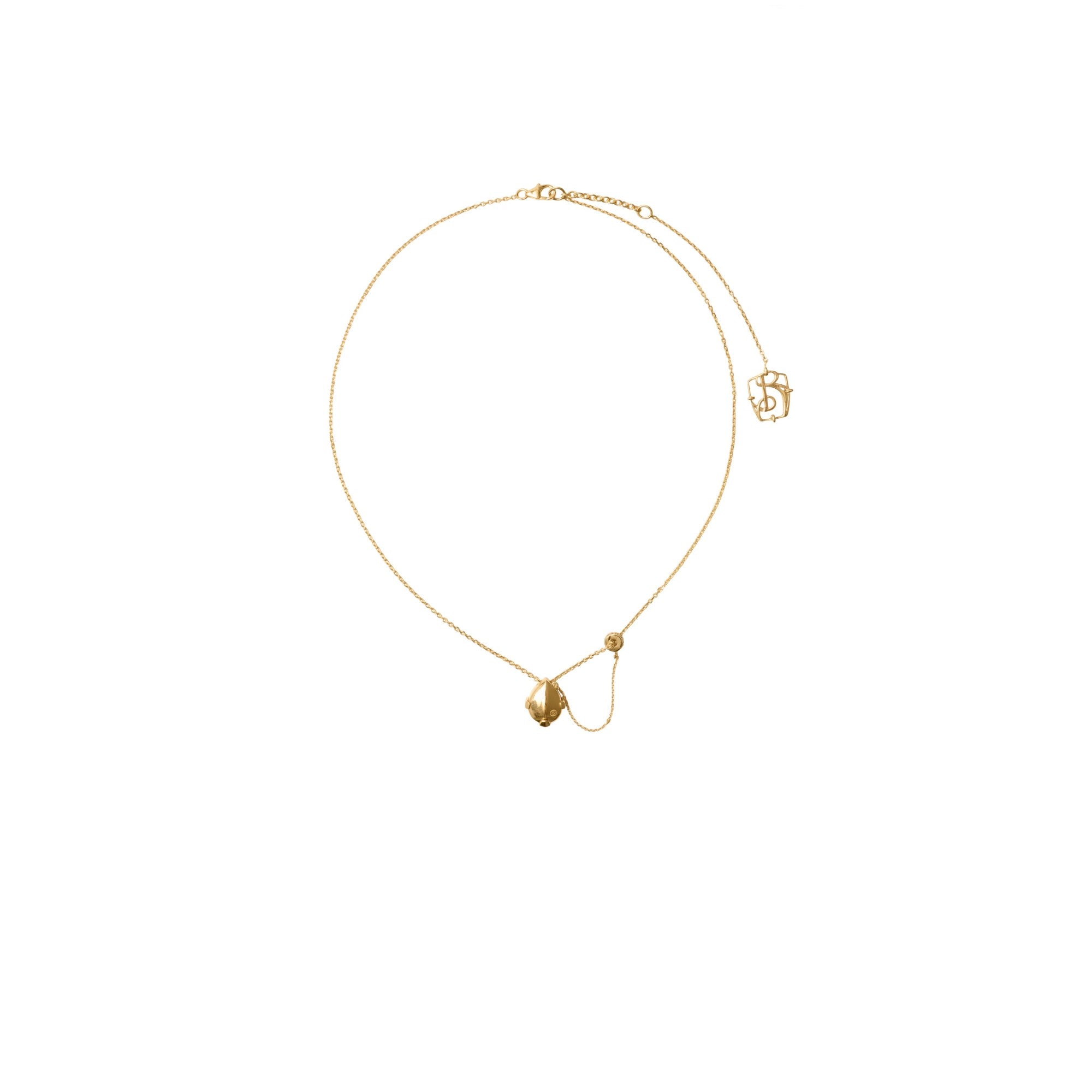 오닉스 쉴드 펜던트 네크리스 골드/블랙/투명