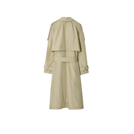 롱 실크 트렌치코트 베이지