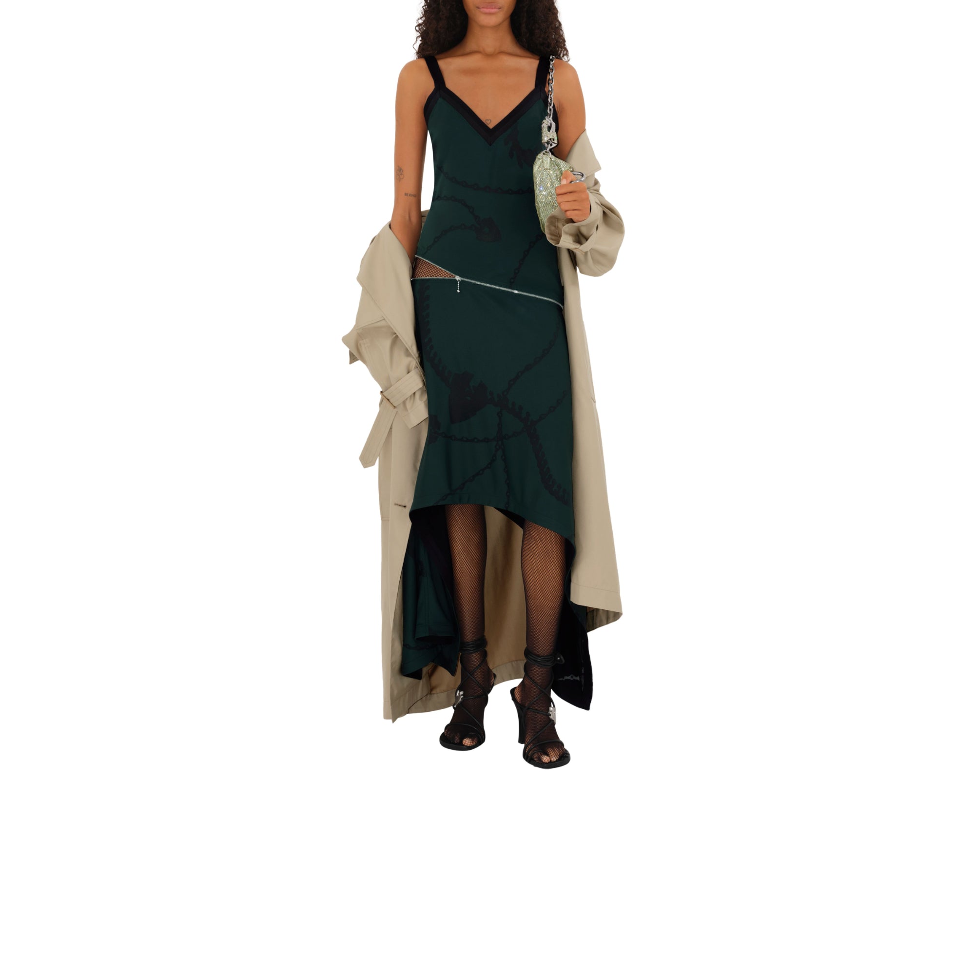 롱 실크 트렌치코트 밀레