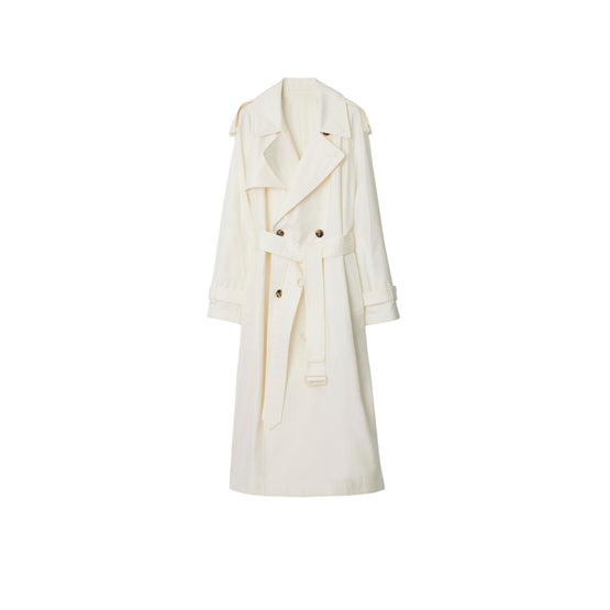 롱 실크 트렌치코트 그레인