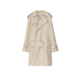 미드 렝스 실크 블렌드 트렌치코트 그레인