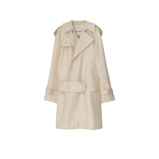 미드 렝스 실크 블렌드 트렌치코트 그레인