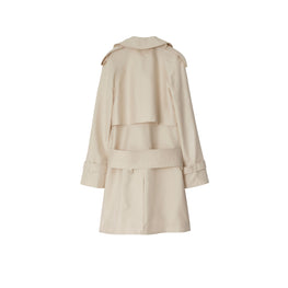 미드 렝스 실크 블렌드 트렌치코트 그레인