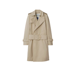 미드 렝스 코튼 실크 트렌치코트 오트