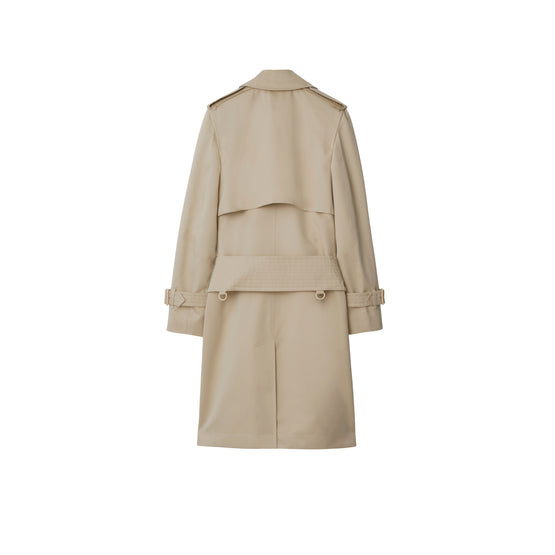 미드 렝스 코튼 실크 트렌치코트 오트