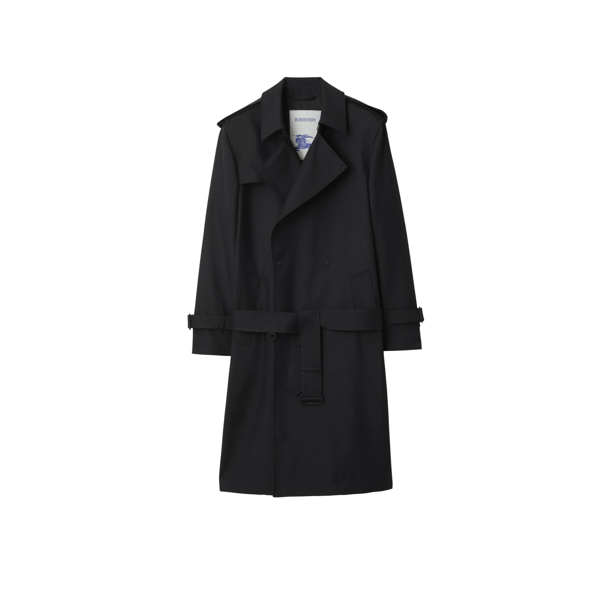 롱 실크 블렌드 트렌치코트 블랙