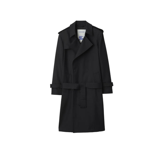 롱 실크 블렌드 트렌치코트 블랙