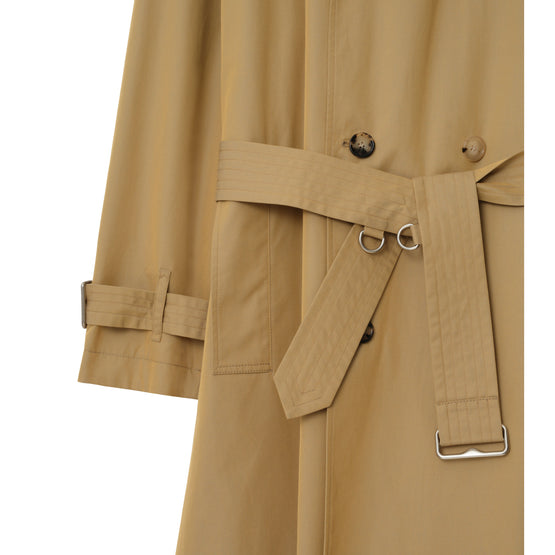 롱 개버딘 트렌치코트 스펠트