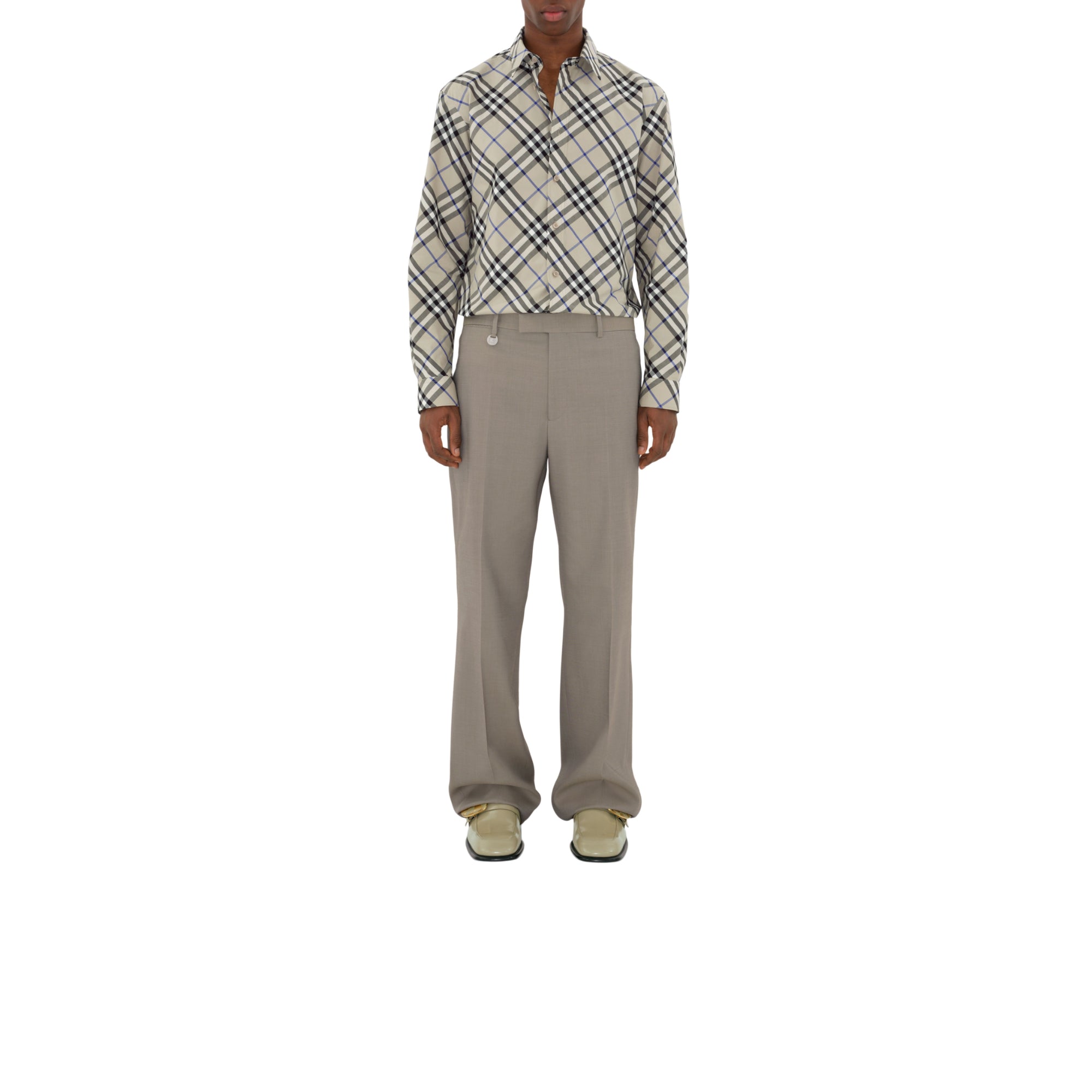 체크 코튼 셔츠 라이큰