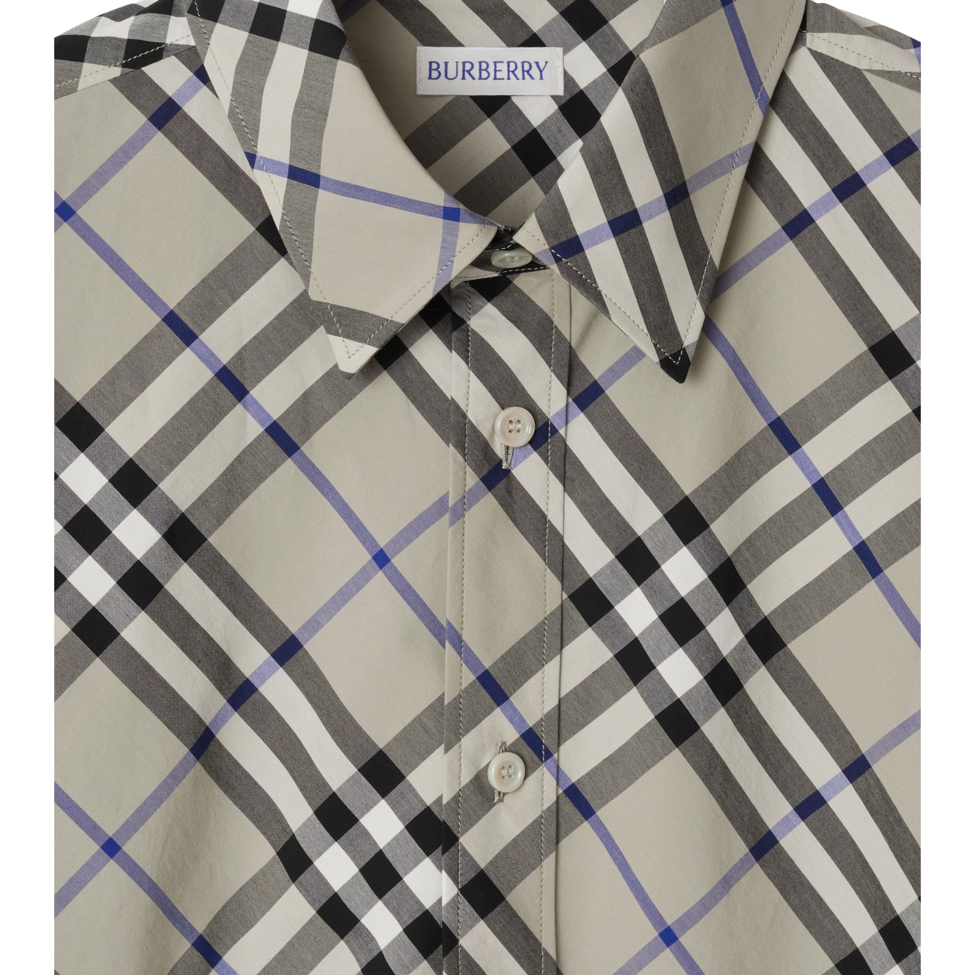 체크 코튼 셔츠 라이큰