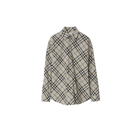 체크 코튼 셔츠 라이큰