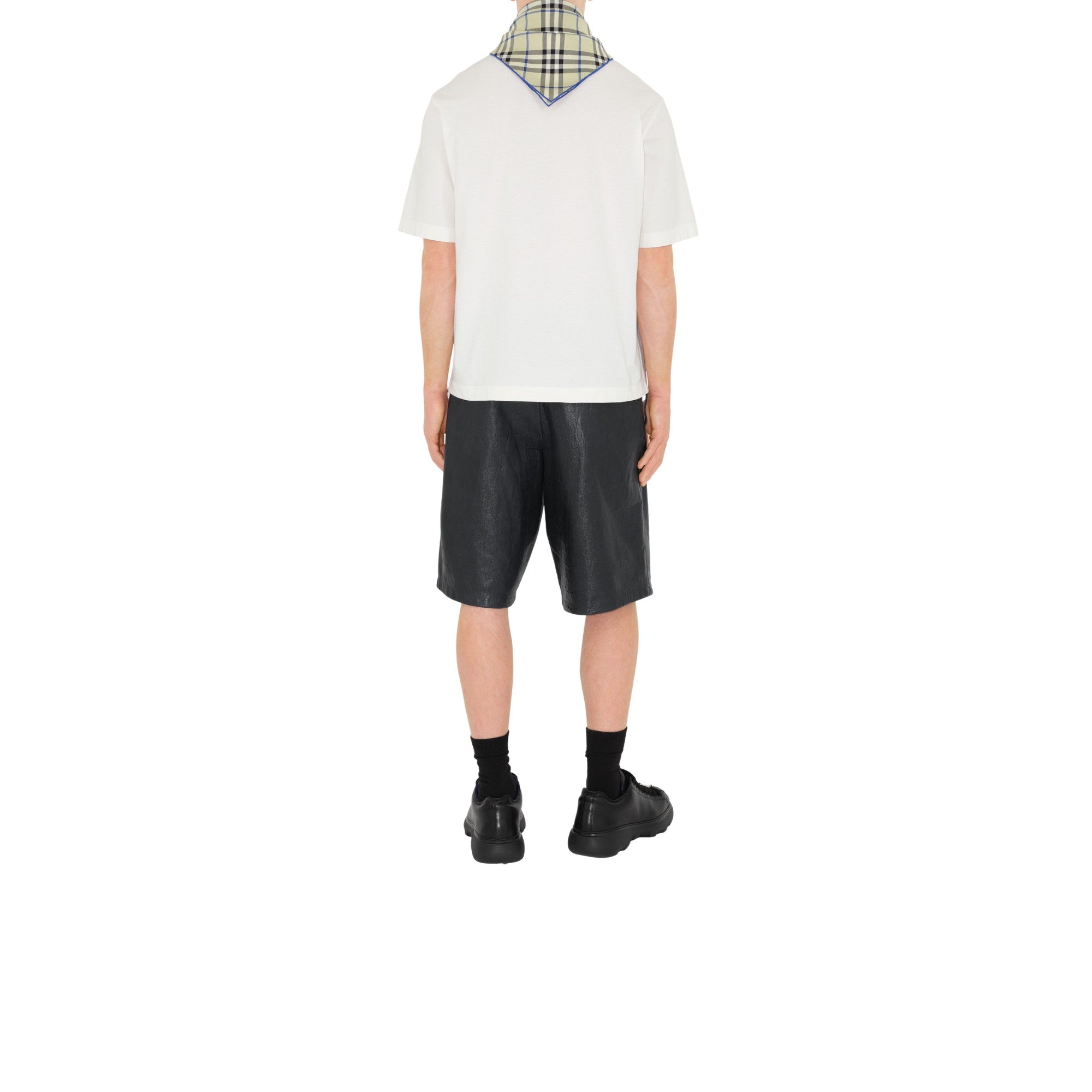 체크 실크 스카프 라이큰