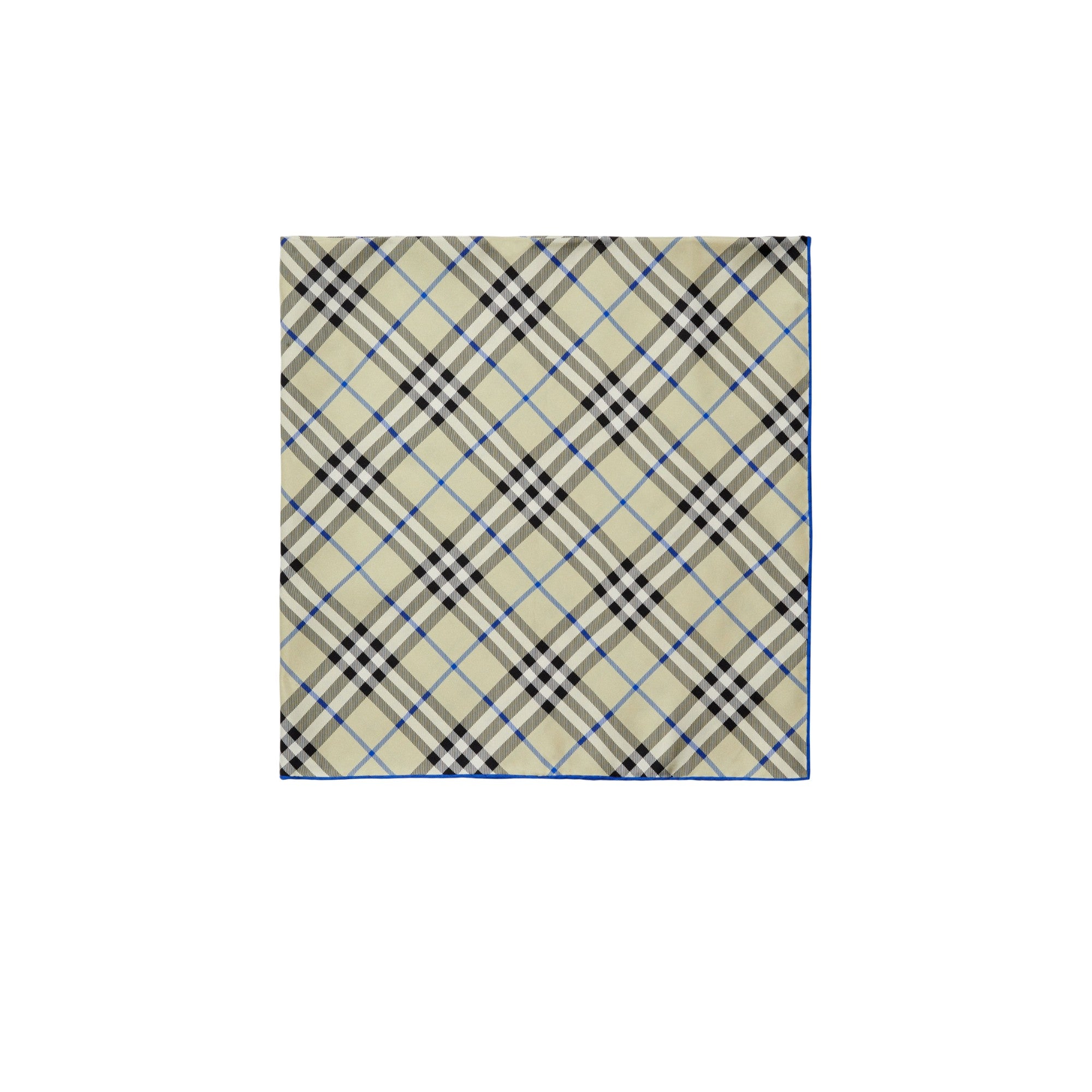 체크 실크 스카프 라이큰