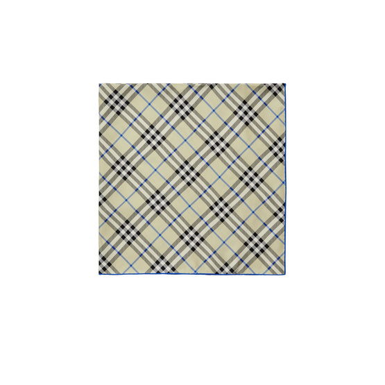 체크 실크 스카프 라이큰