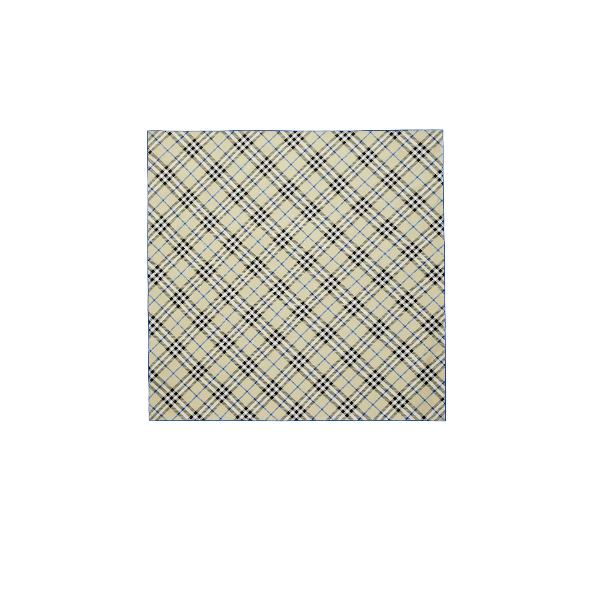 체크 실크 스카프 라이큰