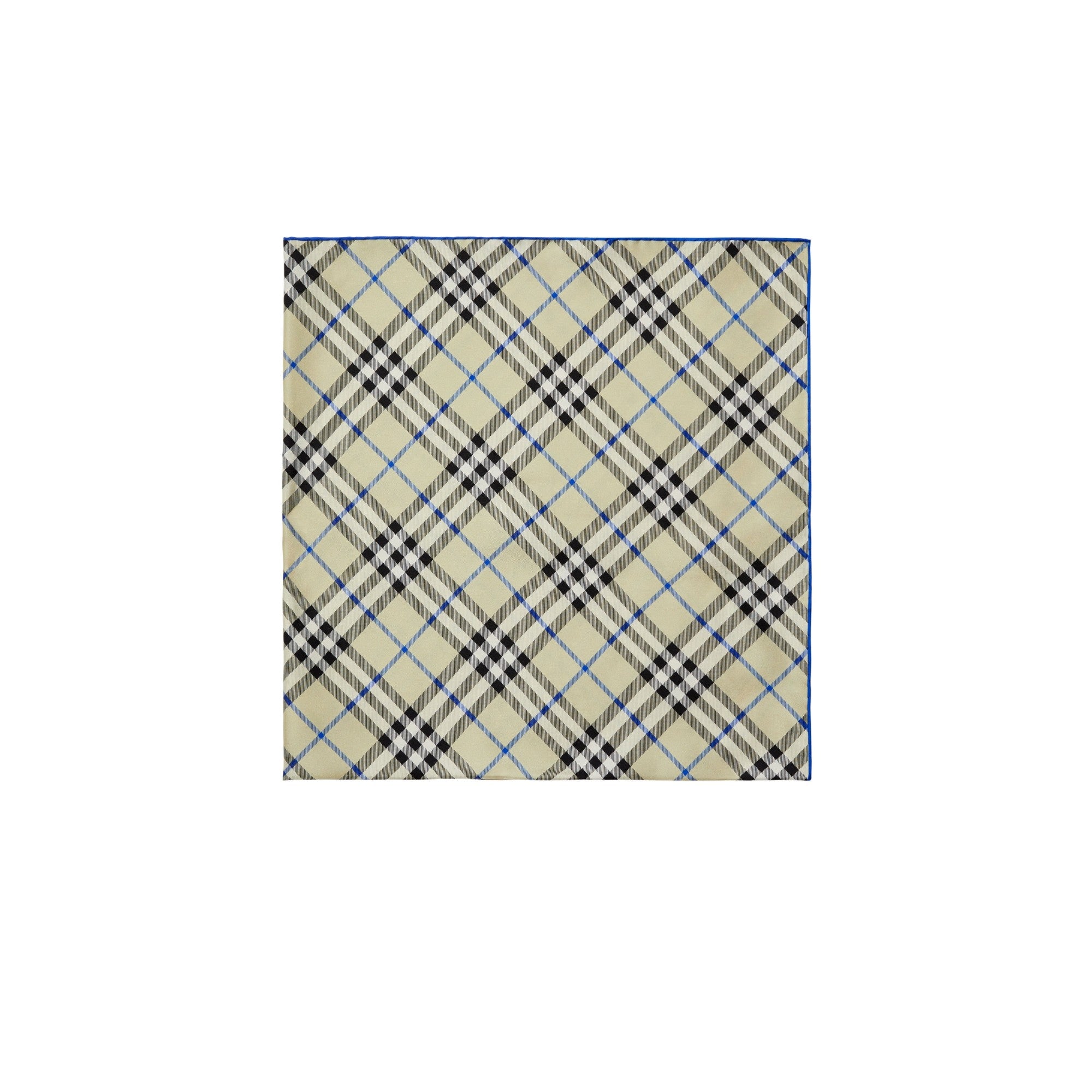 체크 실크 스카프 라이큰