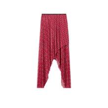 플리츠 B 저지 스커트 실버/레드