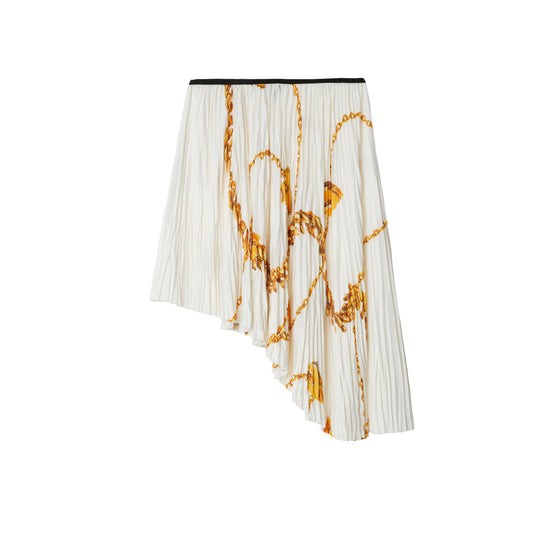 쉴드 하드웨어 저지 스커트 골드/화이트