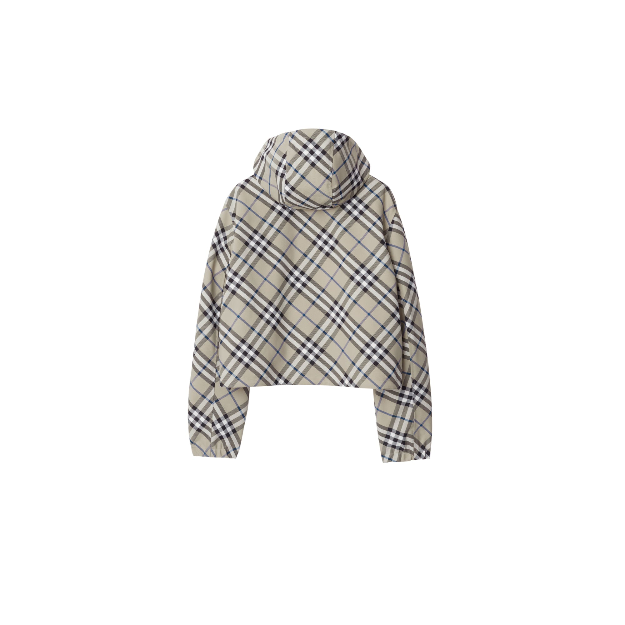 크롭 리버시블 체크 재킷 라이큰