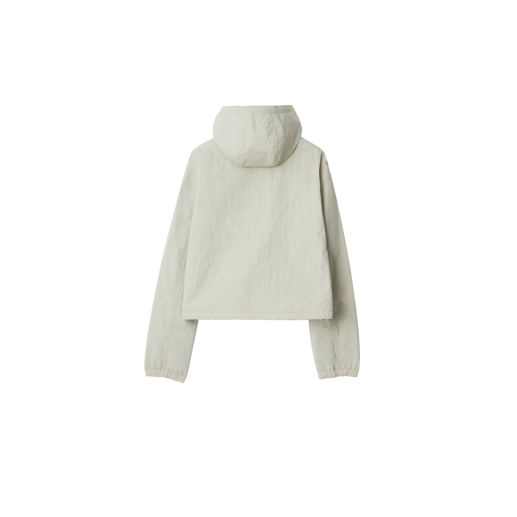 크롭 리버시블 체크 재킷 라이큰