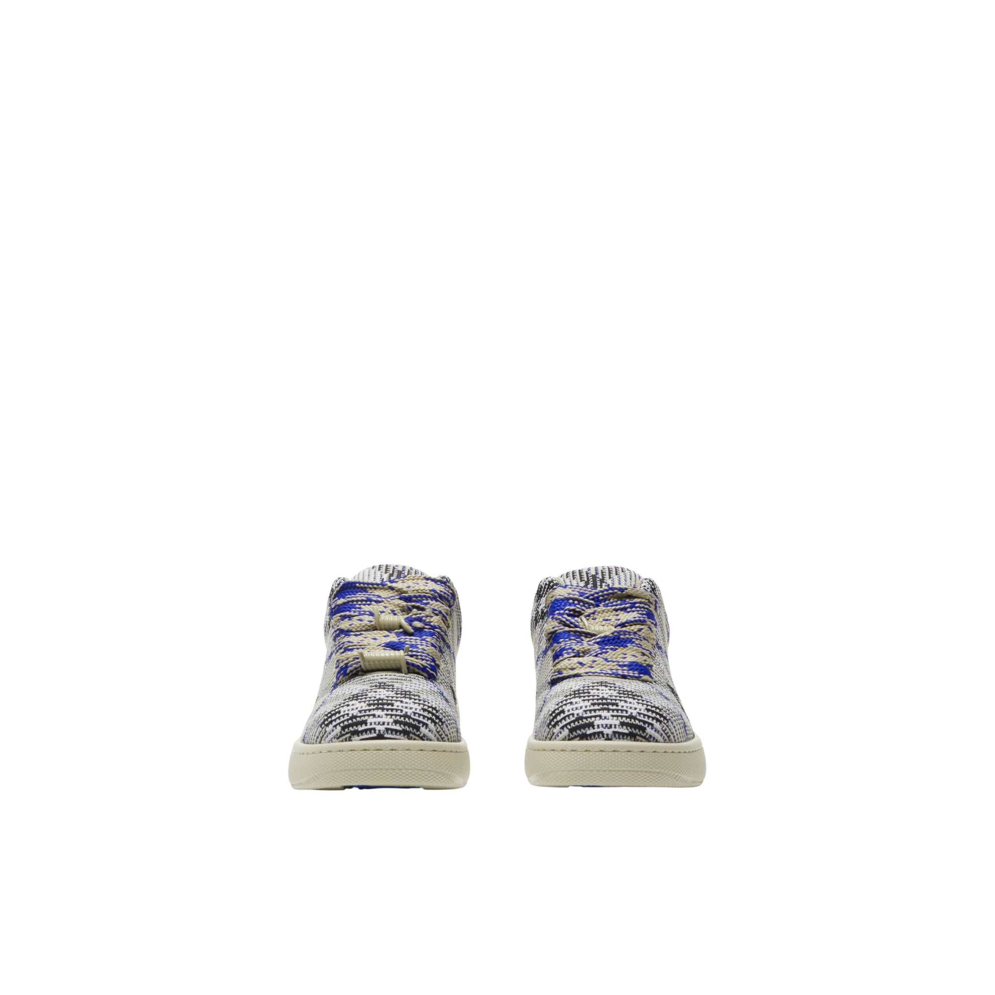 체크 니트 박스 스니커즈 라이큰