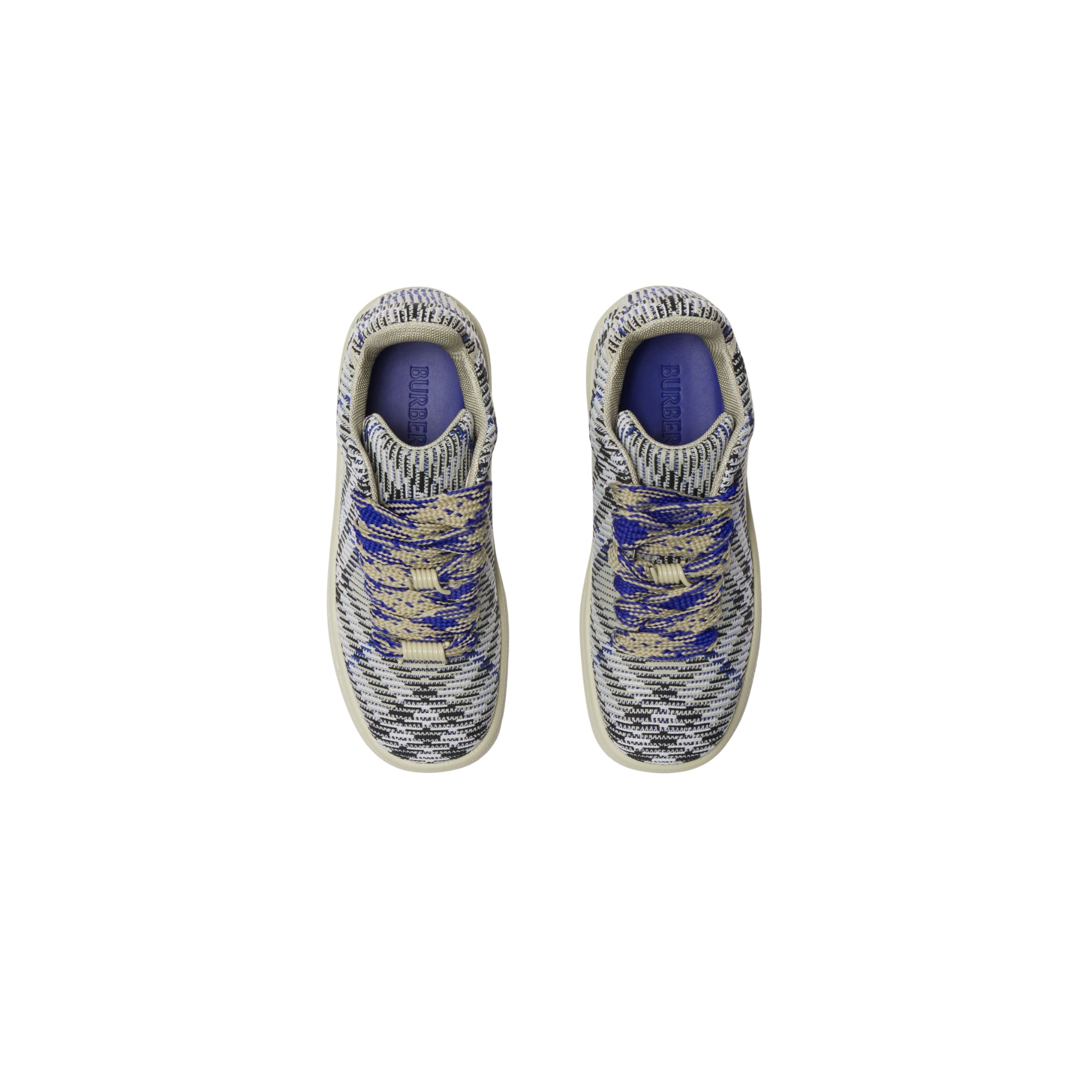 체크 니트 박스 스니커즈 라이큰