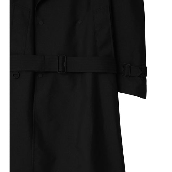 롱 실크 블렌드 트렌치코트 블랙