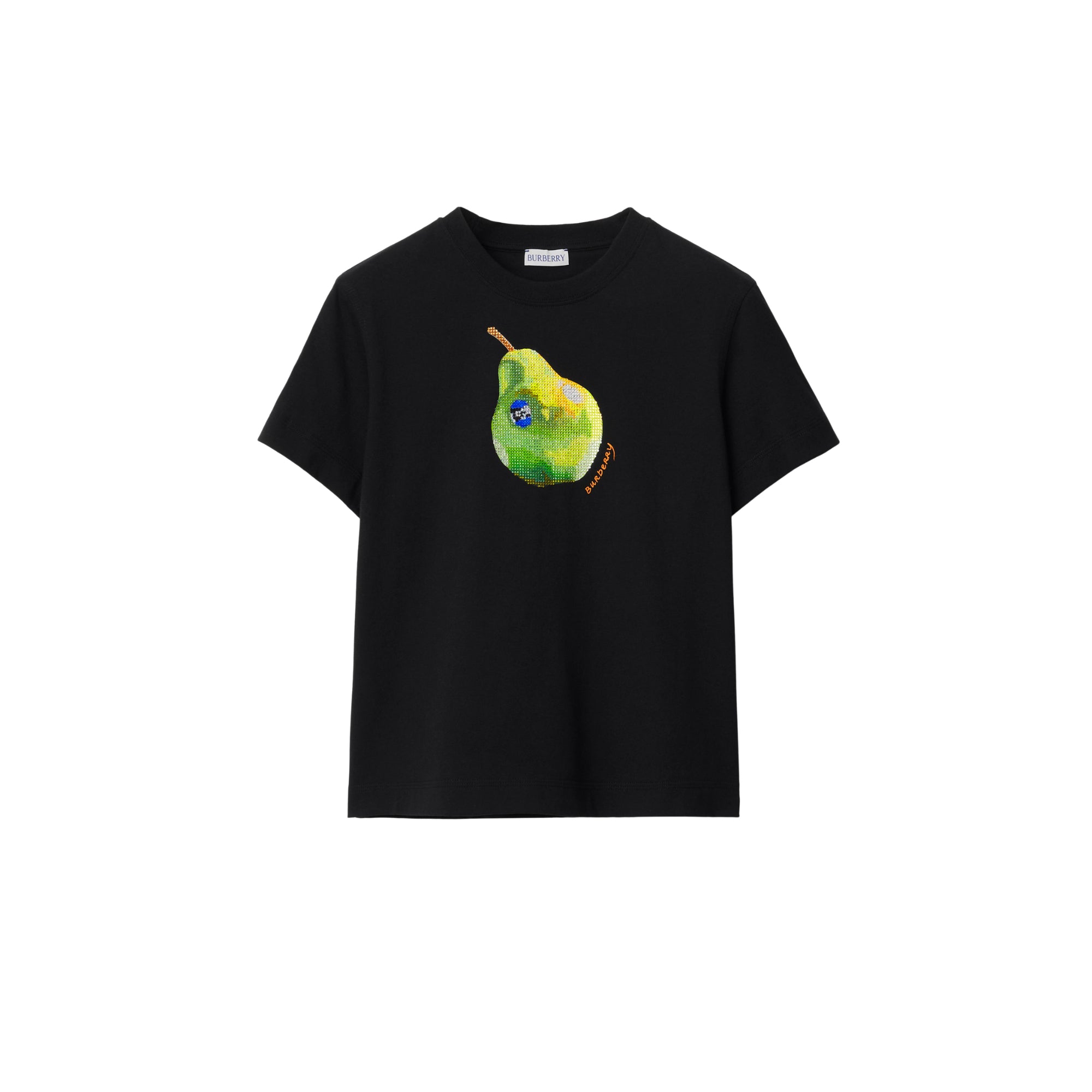 박시 크리스털 페어 코튼 티셔츠 블랙