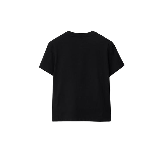 박시 크리스털 페어 코튼 티셔츠 블랙