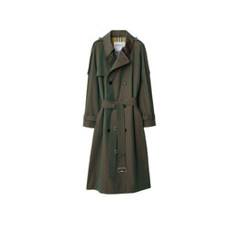 롱 코튼 트렌치코트 앤티크 그린