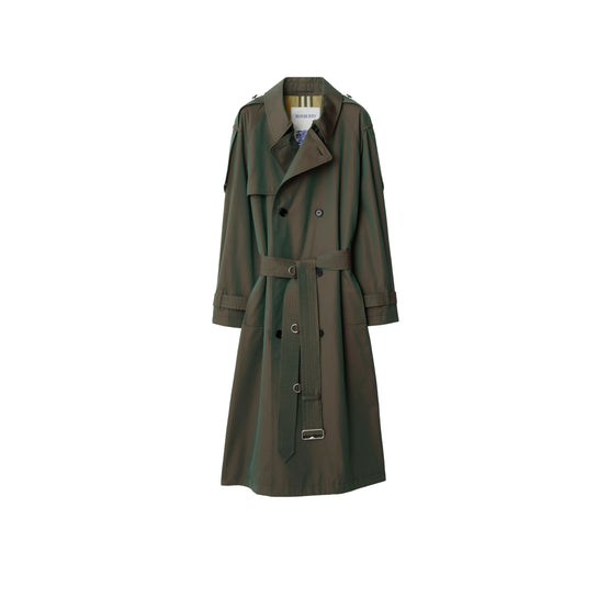 롱 코튼 트렌치코트 앤티크 그린