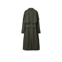 롱 코튼 트렌치코트 앤티크 그린