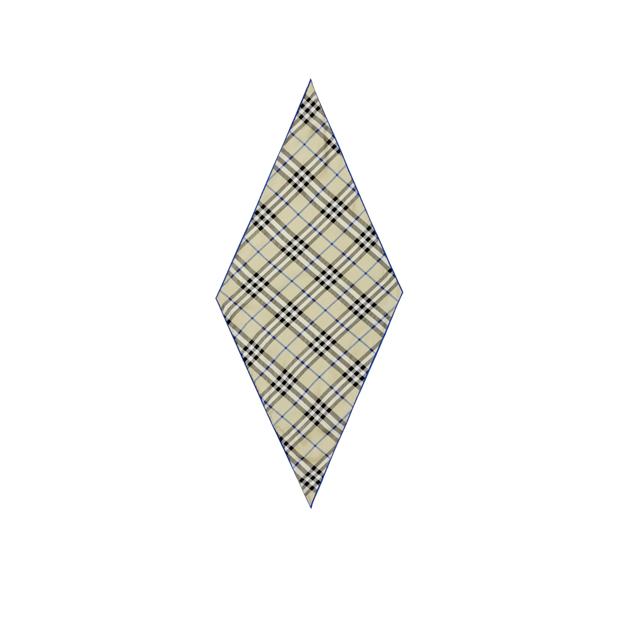 체크 실크 스카프 라이큰