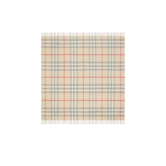 체크 울 베이비 블랭킷 페일 스톤