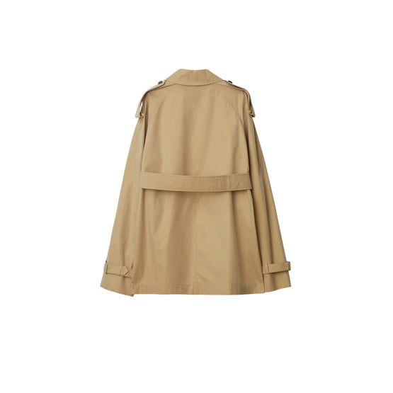 쇼트 개버딘 트렌치코트 플랙스