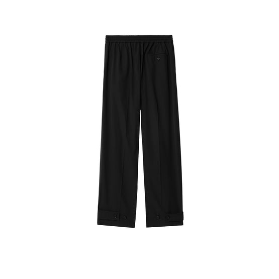 코튼 블렌드 테일러드 팬츠 블랙