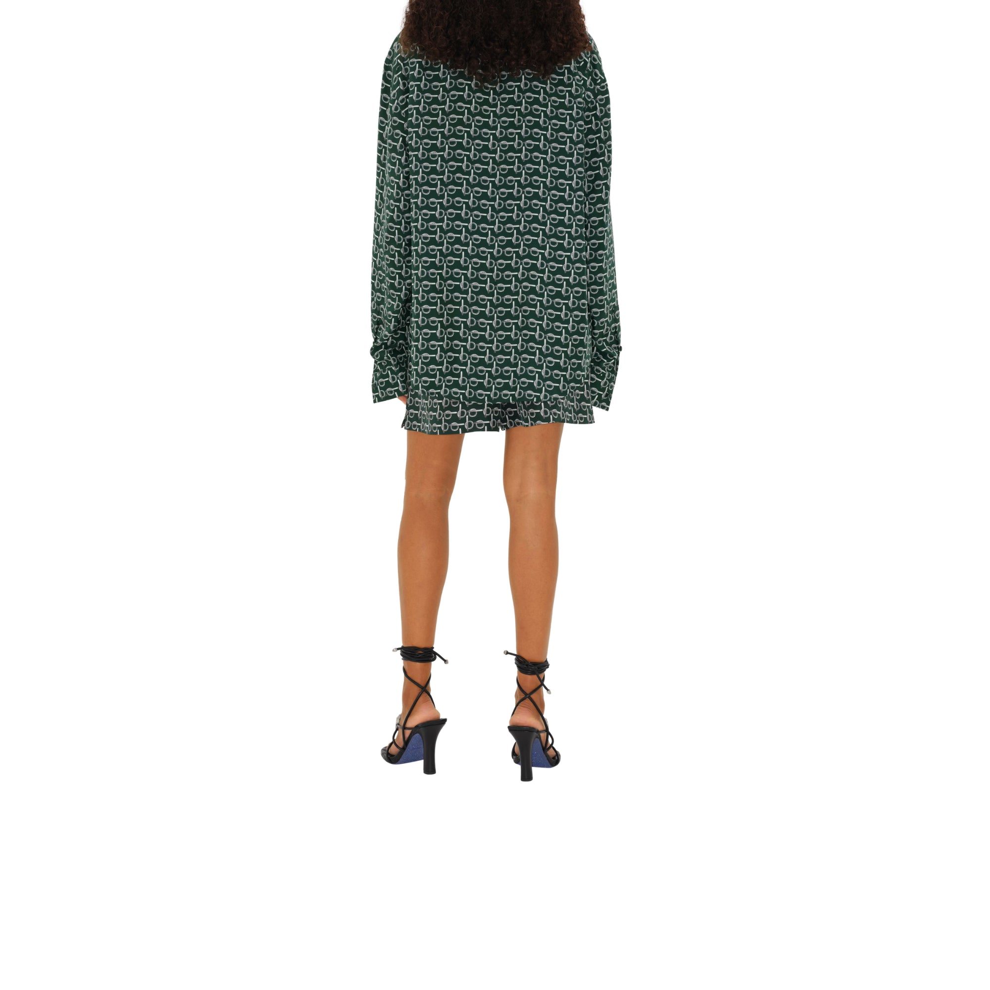 B 실크 쇼츠 실버/그린