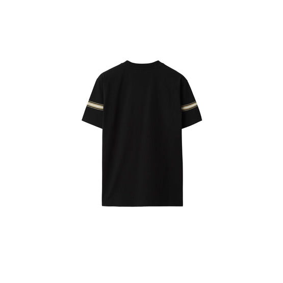 스트라이프 코튼 티셔츠 블랙