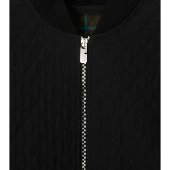 퀼팅 나일론 보머 재킷 블랙