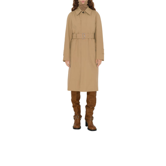 롱 개버딘 카 코트 플랙스