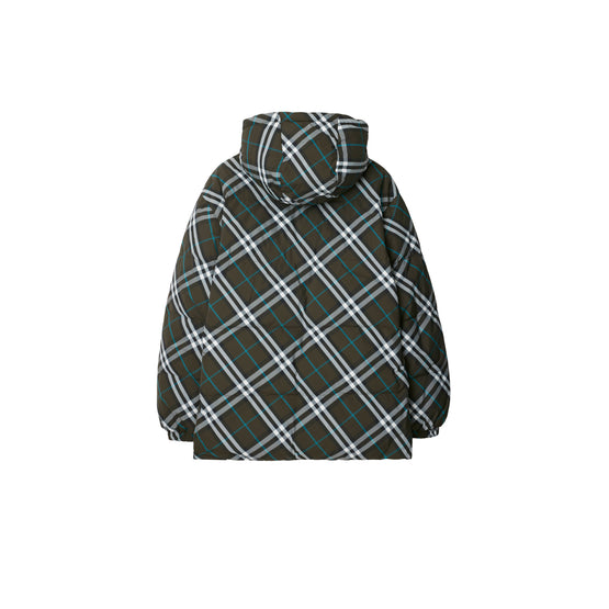 리버시블 체크 나일론 퍼퍼 재킷 스너그
